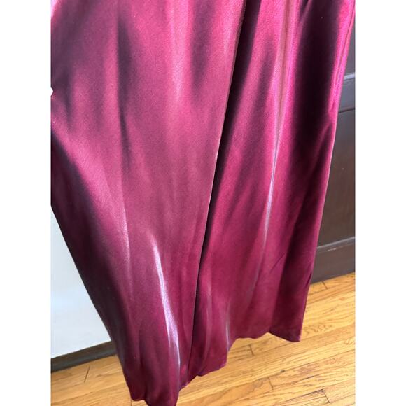 90s Vintage ASPEED Burgundy High Neck  Beaded Gown Prom Dress Extra Large - Picture 6 of 6